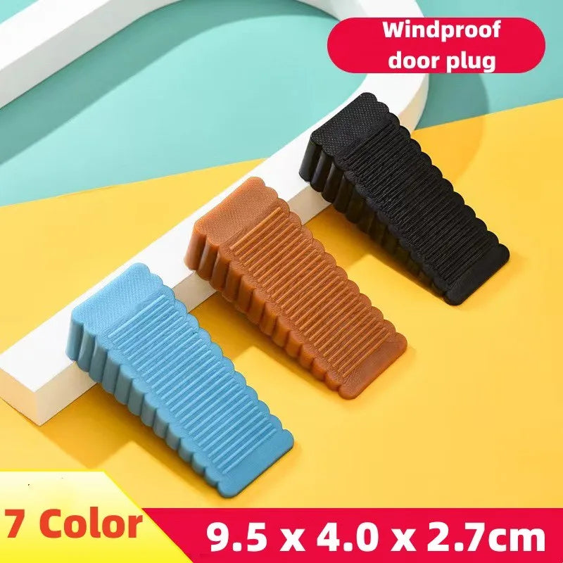 8-Color PU Rubber Door Stop Wedge - Non-Slip, No Drill Door Stopper for Home & Office