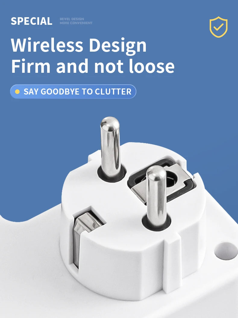 Smart 4-Socket EU Power Strip - with USB Charging, Individual Switches & Wall Mountable Design