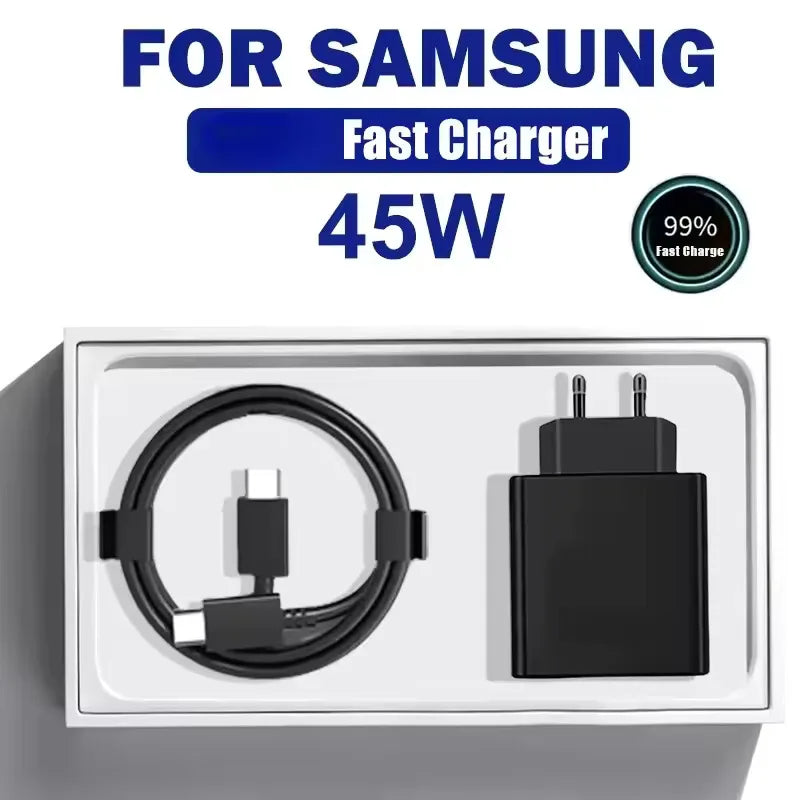 45W GaN USB C Charger Block [PD 3.0 PPS] with 5A Cable - Fast Wall Plug for Phones, Tablets