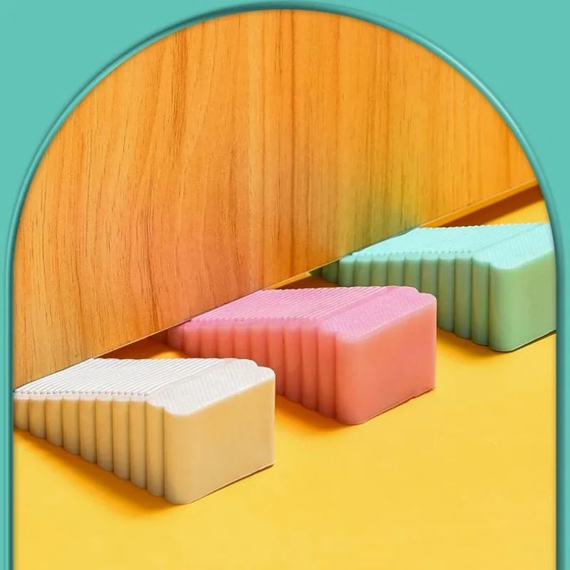 8-Color PU Rubber Door Stop Wedge - Non-Slip, No Drill Door Stopper for Home & Office