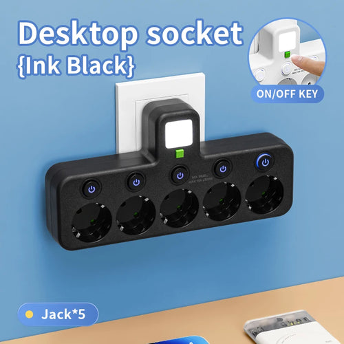 Smart 4-Socket EU Power Strip - with USB Charging, Individual Switches & Wall Mountable Design