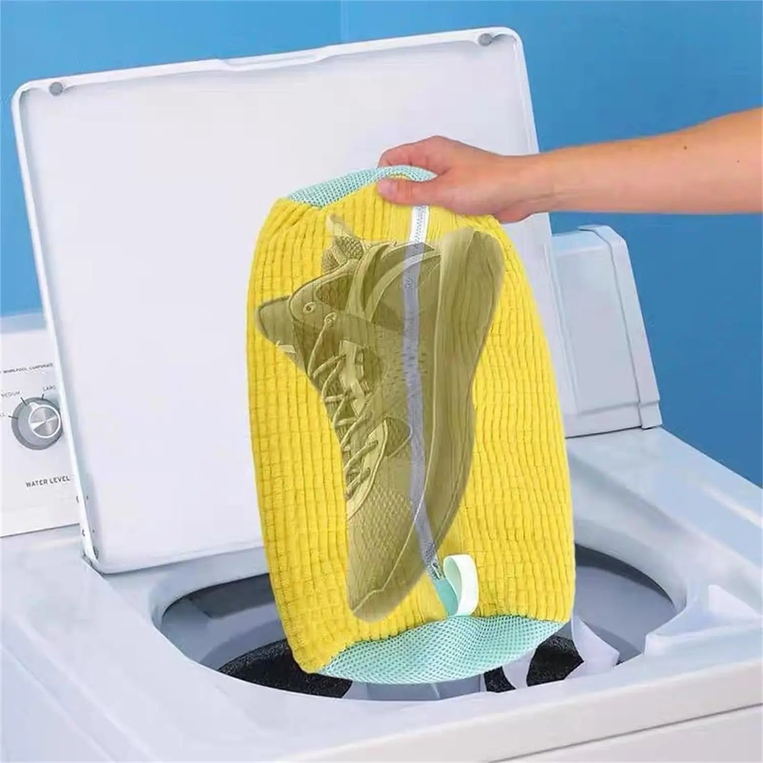 Shoe Washing Bag Cotton Laundry Bag Zippers Closure Shoe