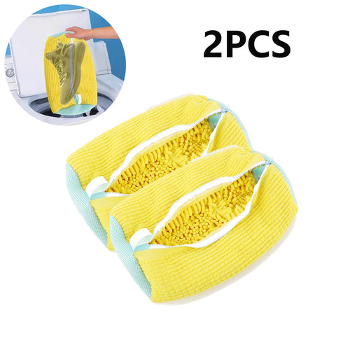 Shoe Washing Bag Cotton Laundry Bag Zippers Closure Shoe