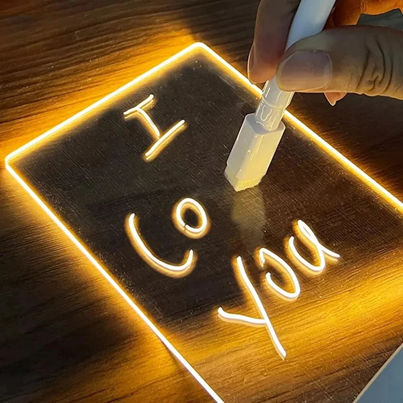 USB LED Night Light - Transparent Luminous Acrylic Panel, Plug-In Ambient Glow