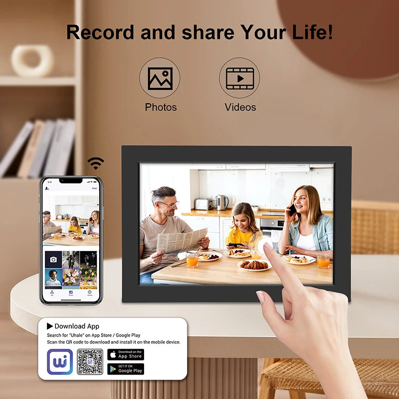 10.1 Inch Smart Digital Photo Frame - 32GB WiFi Cloud Frame, HD Touchscreen Display